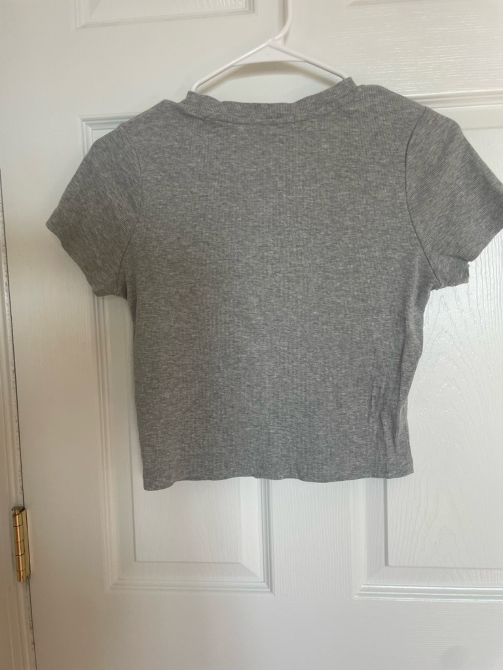 Women's Gray Short Sleeve Crop Tee - Picture 2 of 2